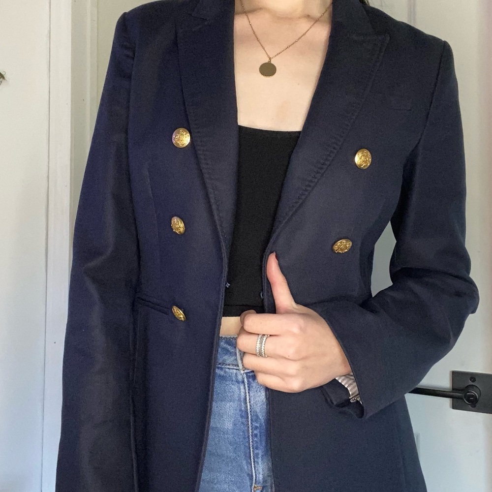 Banana Republic Navy Double Breasted Blazer
